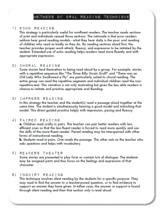 Oral Reading Techniques